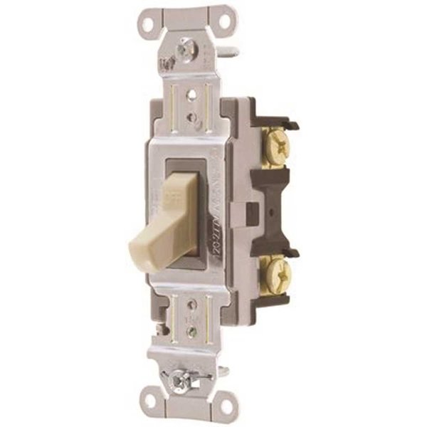 Hubbell Wiring Device-Kellems 15 Amp 3-Way Hubbell Commercial Specification Grade Toggle Switch, Ivory CS315I